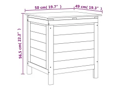Caixa de arrumação p/ jardim 50x49x56,5 cm abeto maciço branco