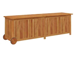 Caixa de arrumação p/ jardim c/ rodas 150x50x58cm acácia maciça