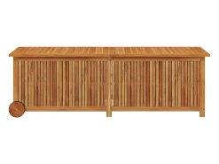 Caixa de arrumação p/ jardim c/ rodas 150x50x58cm acácia maciça
