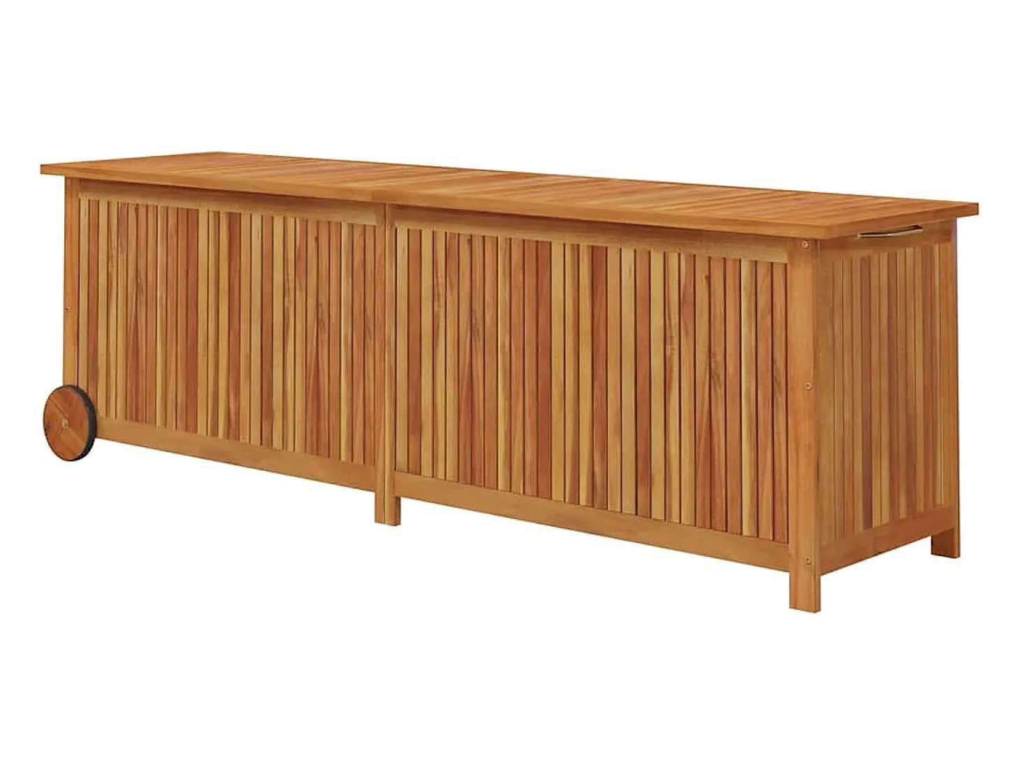 Caixa de arrumação p/ jardim c/ rodas 150x50x58cm acácia maciça