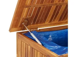Caixa de arrumação p/ jardim c/ rodas 150x50x58cm acácia maciça