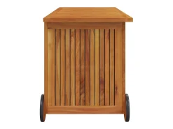 Caixa de arrumação p/ jardim c/ rodas 113x50x58cm acácia maciça