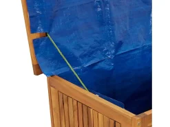 Caixa de arrumação p/ jardim c/ rodas 113x50x58cm acácia maciça