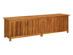 Caixa de arrumação p/ jardim 200x50x58 cm madeira acácia maciça
