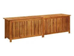 Caixa de arrumação p/ jardim 200x50x58 cm madeira acácia maciça
