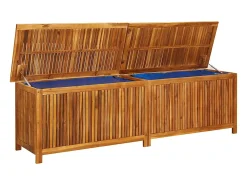 Caixa de arrumação p/ jardim 200x50x58 cm madeira acácia maciça