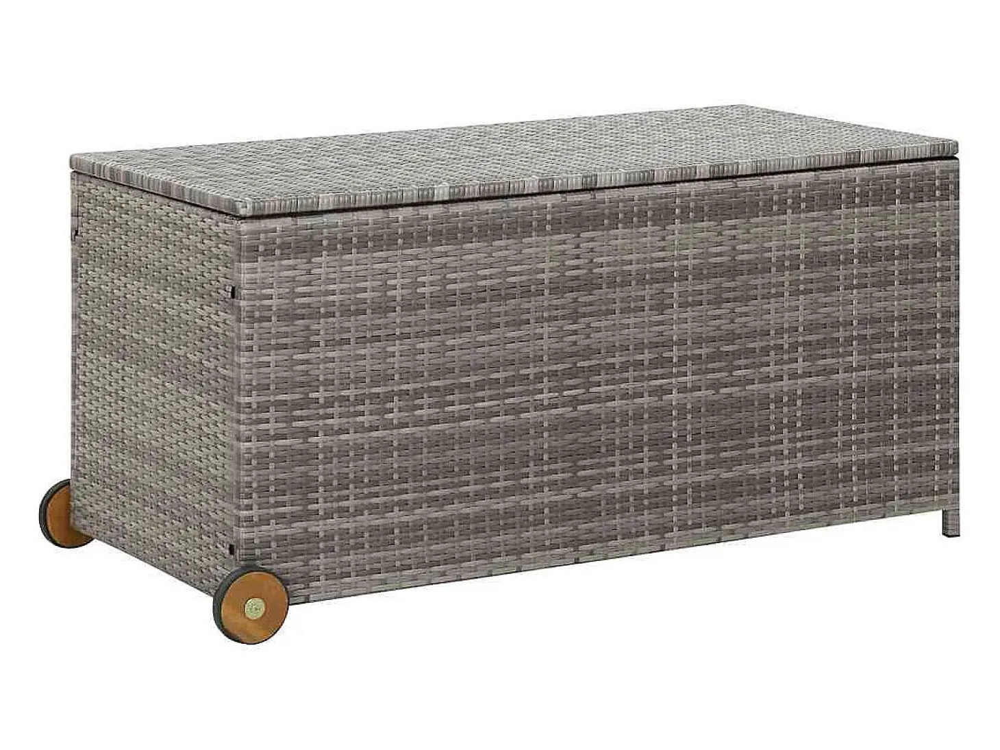 Caixa de arrumação p/ jardim 120x65x61 cm vime PE cinza-claro