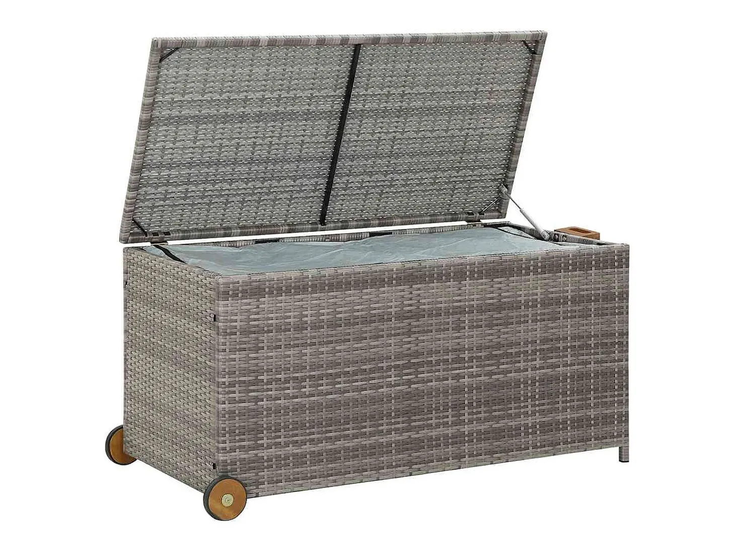 Caixa de arrumação p/ jardim 120x65x61 cm vime PE cinza-claro