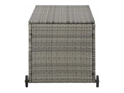 Caixa de arrumação p/ jardim 120x65x61 cm vime PE cinza-claro