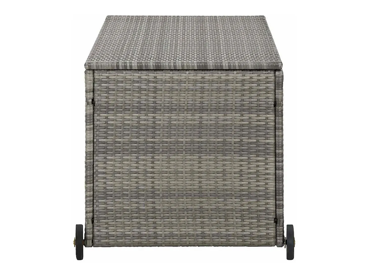 Caixa de arrumação p/ jardim 120x65x61 cm vime PE cinza-claro