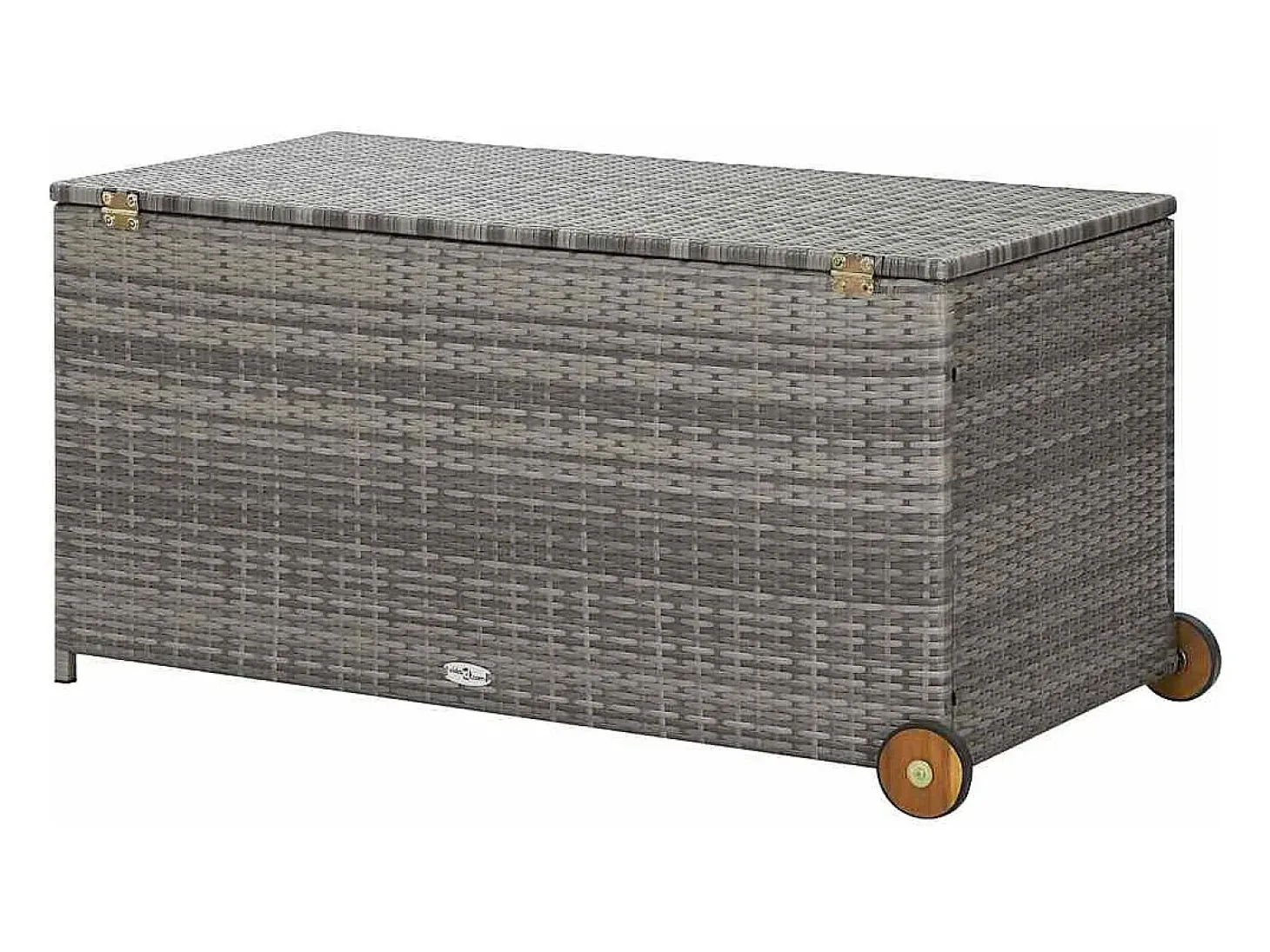 Caixa de arrumação p/ jardim 120x65x61 cm vime PE cinza-claro