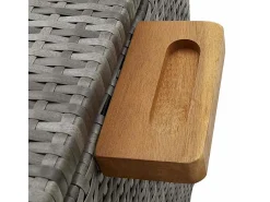 Caixa de arrumação p/ jardim 120x65x61 cm vime PE cinza-claro