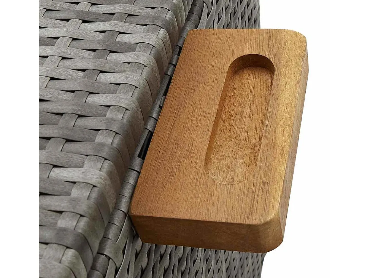 Caixa de arrumação p/ jardim 120x65x61 cm vime PE cinza-claro