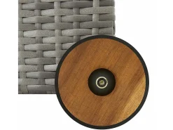 Caixa de arrumação p/ jardim 120x65x61 cm vime PE cinza-claro