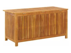 Caixa de arrumação p/ jardim 113x50x58 cm madeira acácia maciça