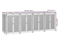 Caixa de arrumação para jardim 280x87x104 cm acácia maciça