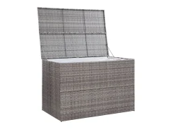 Caixa de arrumação para jardim 150x100x100 cm vime PE cinzento