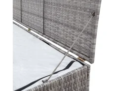 Caixa de arrumação para jardim 150x100x100 cm vime PE cinzento