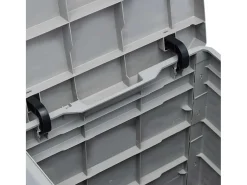 Caixa de arrumação para jardim 90 L cinzento claro