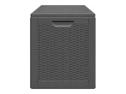 Caixa de arrumação para jardim 180 L vime PP preto