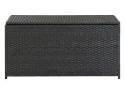 Caixa de arrumação para jardim 100x50x50 cm vime PE preto