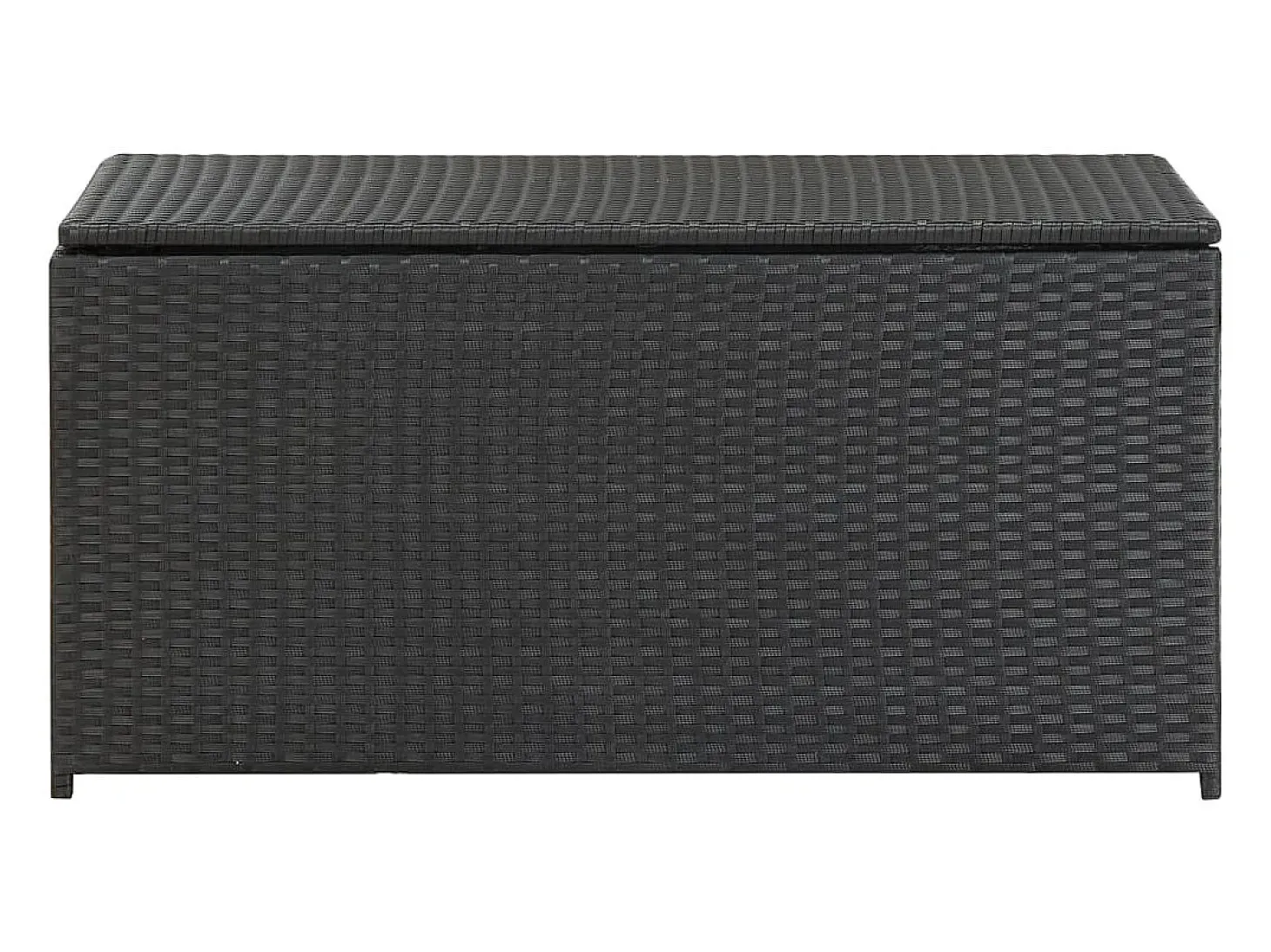 Caixa de arrumação para jardim 100x50x50 cm vime PE preto