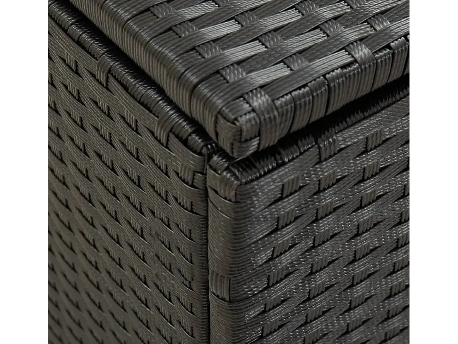 Caixa de arrumação para jardim 100x50x50 cm vime PE preto