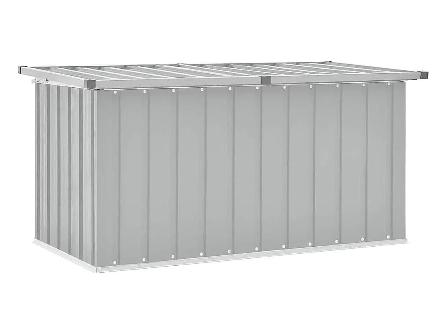 Caixa de arrumação para jardim 129x67x65 cm cinzento