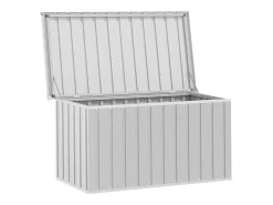 Caixa de arrumação para jardim 129x67x65 cm cinzento