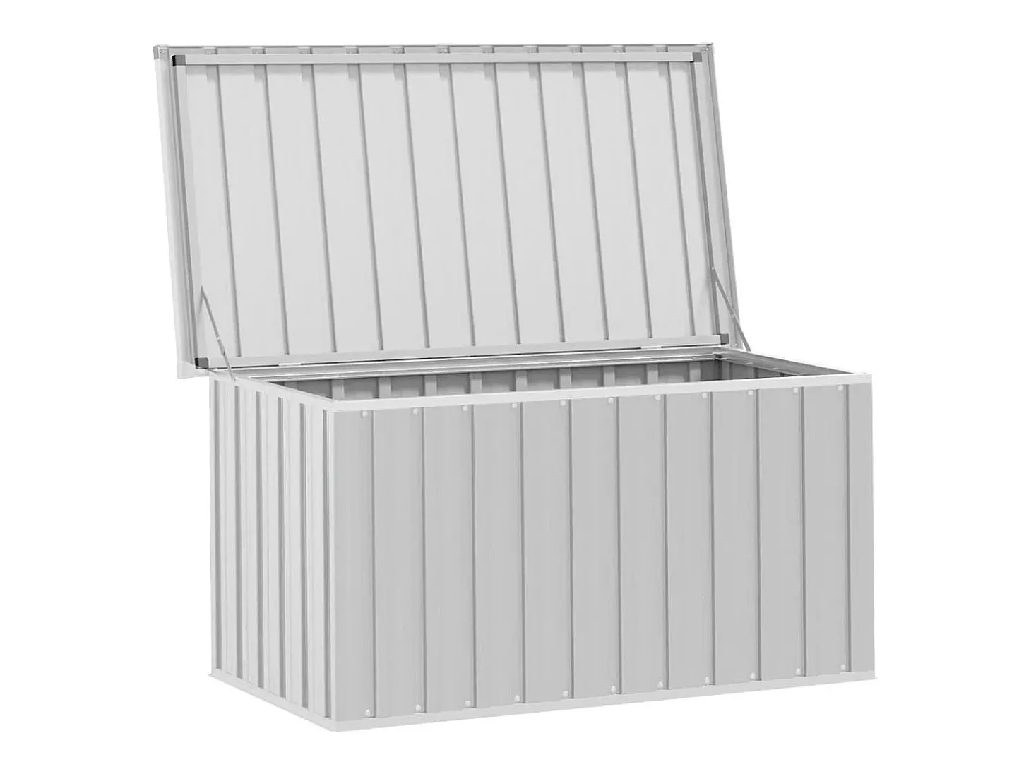 Caixa de arrumação para jardim 129x67x65 cm cinzento