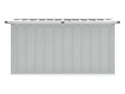 Caixa de arrumação para jardim 129x67x65 cm cinzento