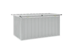 Caixa de arrumação para jardim 129x67x65 cm cinzento