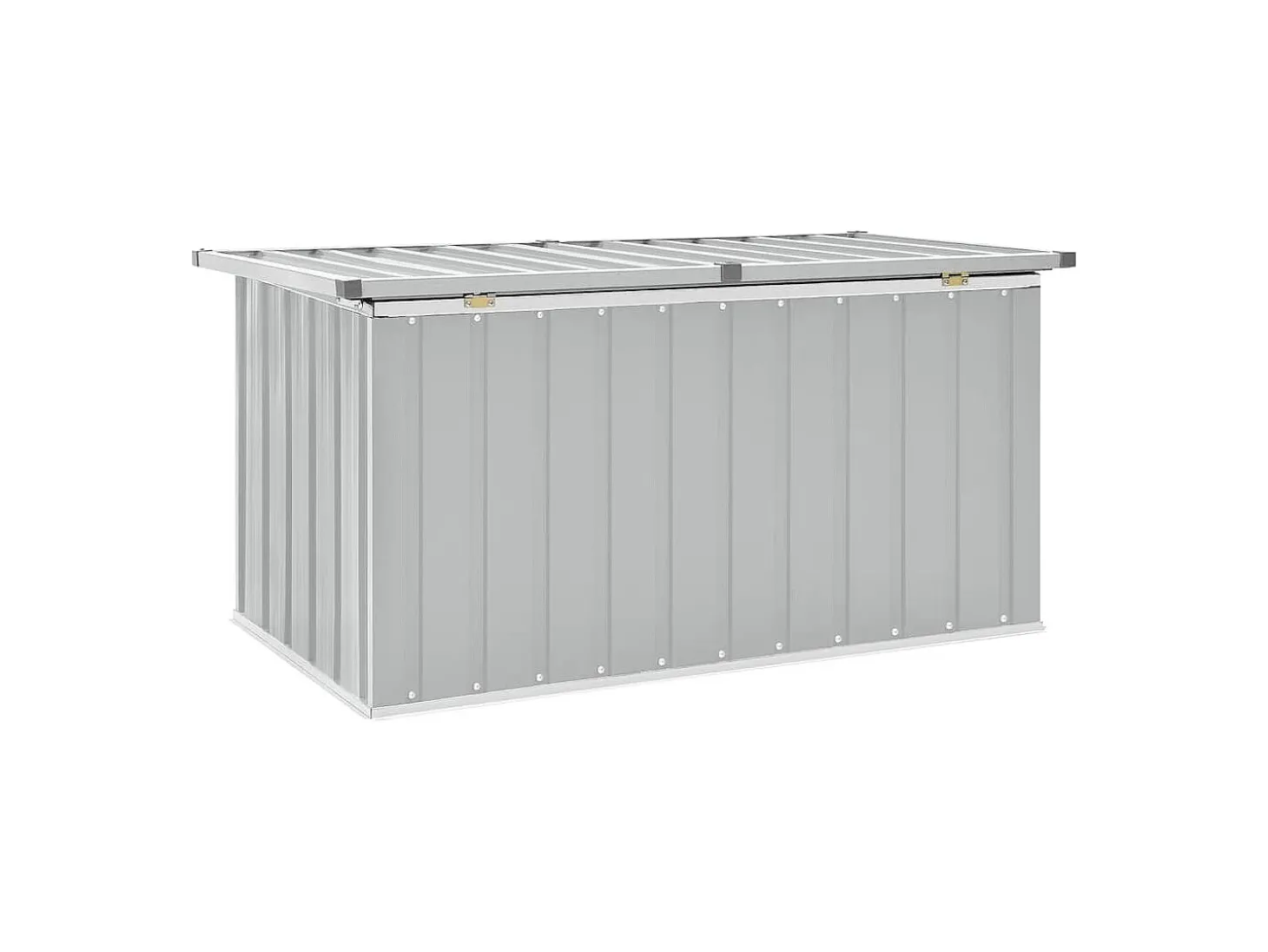 Caixa de arrumação para jardim 129x67x65 cm cinzento