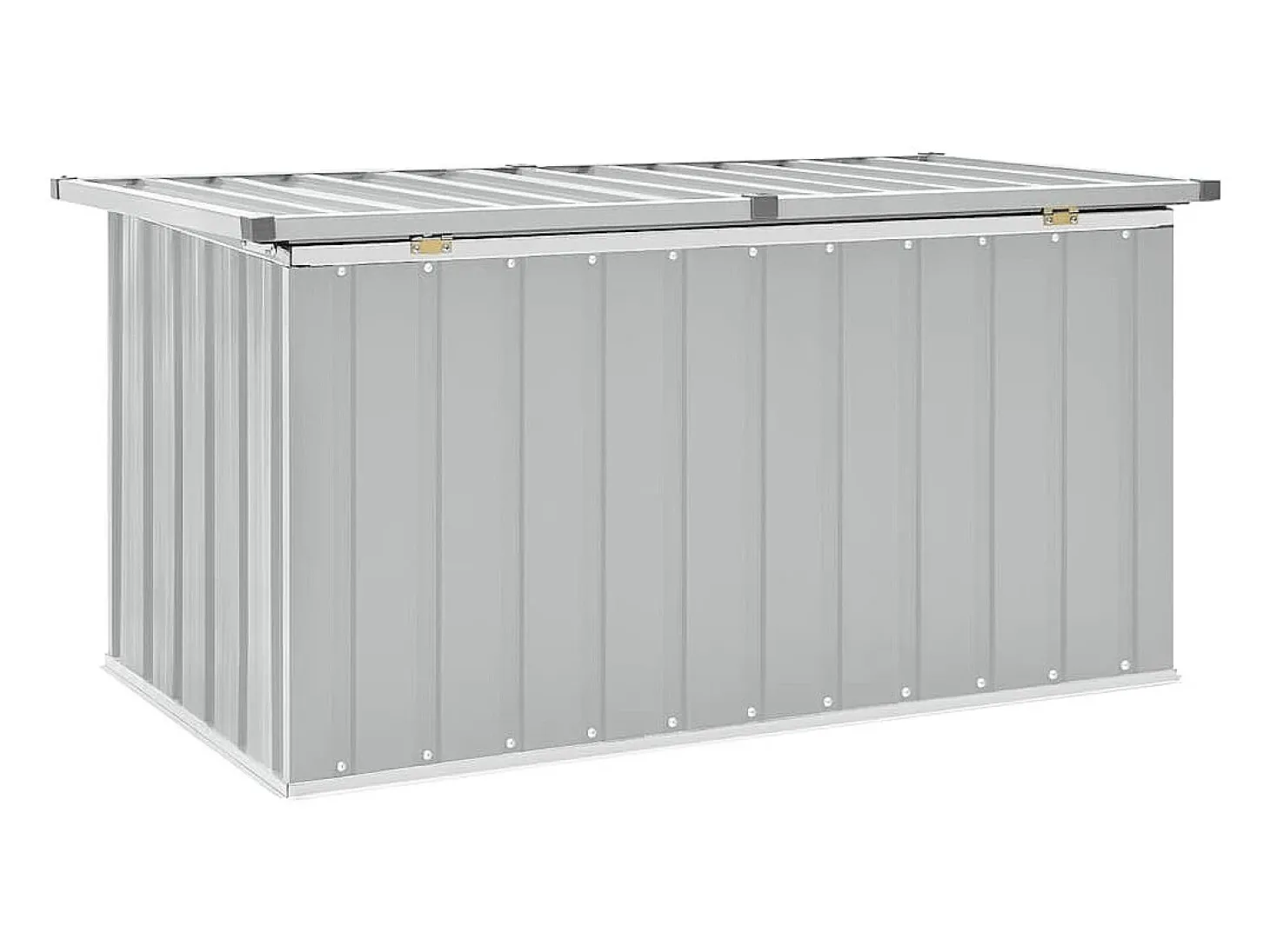 Caixa de arrumação para jardim 129x67x65 cm cinzento