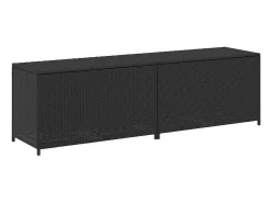 Caixa de arrumação para jardim 200x50x60 cm vime PE preto