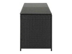 Caixa de arrumação para jardim 200x50x60 cm vime PE preto