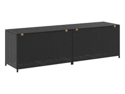 Caixa de arrumação para jardim 200x50x60 cm vime PE preto