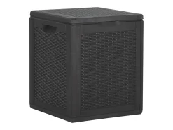 Caixa de arrumação para jardim 90 L vime PP preto