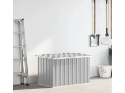 Caixa de arrumação para jardim 109x67x65 cm cinzento
