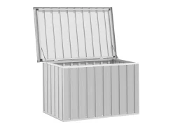 Caixa de arrumação para jardim 109x67x65 cm cinzento