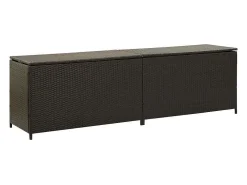 Caixa de arrumação para jardim 200x50x60 cm vime PE castanho