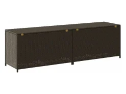 Caixa de arrumação para jardim 200x50x60 cm vime PE castanho