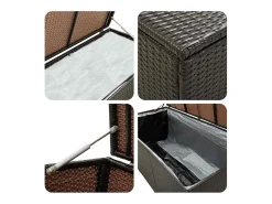Caixa de arrumação para jardim 200x50x60 cm vime PE castanho