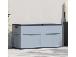 Caixa de arrumação para jardim 320 L cinzento e preto