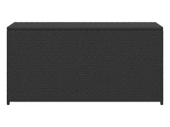Caixa de arrumação para jardim 120x50x60 cm vime PE preto