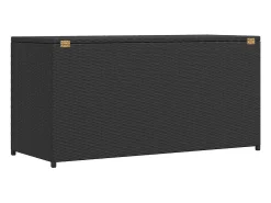 Caixa de arrumação para jardim 120x50x60 cm vime PE preto
