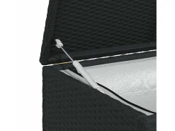 Caixa de arrumação para jardim 120x50x60 cm vime PE preto