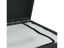Caixa de arrumação para jardim 120x50x60 cm vime PE preto