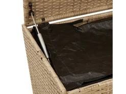Caixa de arrumação para jardim 469L vime PE bege misturado