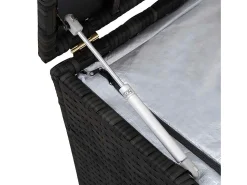 Caixa de arrumação para jardim 150x50x60 cm vime PE preto